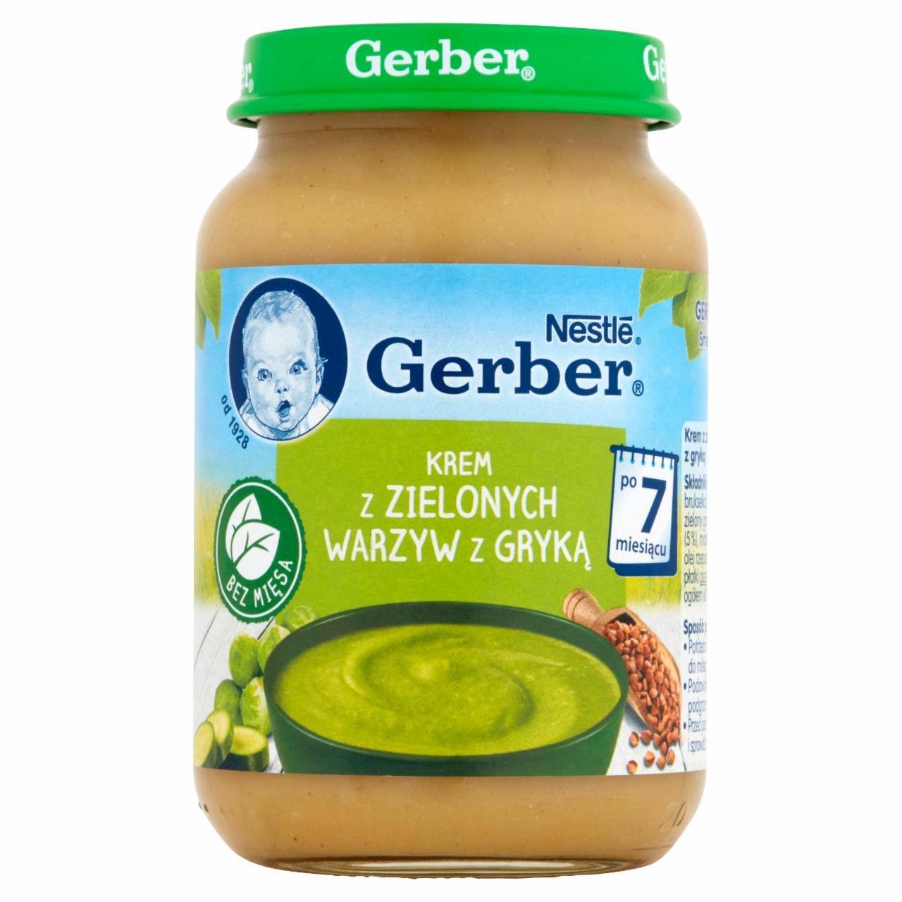 Zdjęcia - Gerber Krem z zielonych warzyw z gryką dla niemowląt po 7. miesiącu 190 g