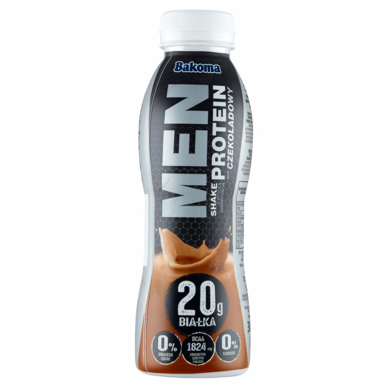 Zdjęcia - Men Shake z wysoką zawartością protein smak czekoladowy 380 g Bakoma