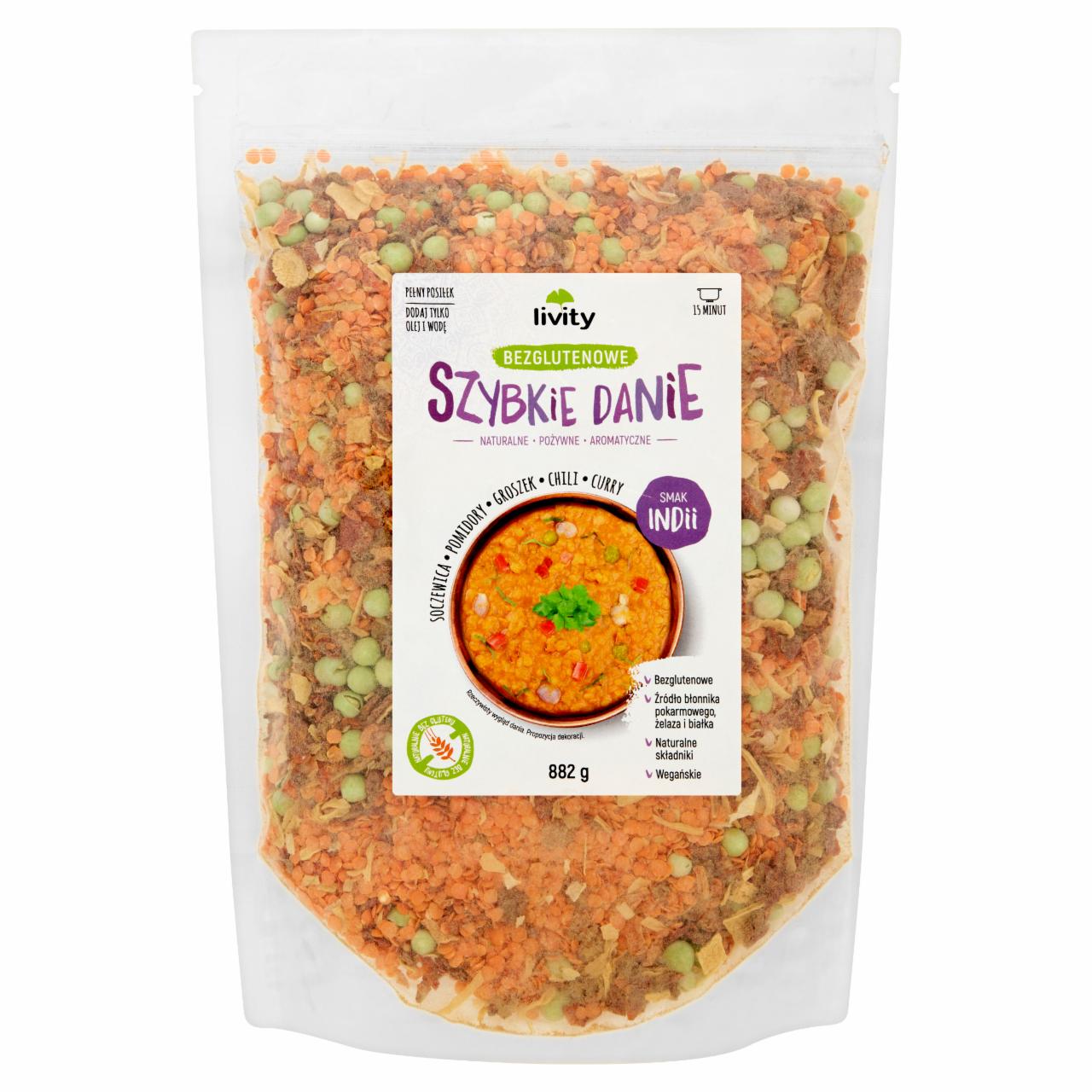 Zdjęcia - Livity Szybkie danie bezglutenowe smak Indii 882 g