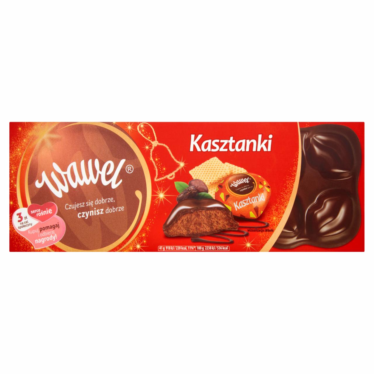 Zdjęcia - Wawel Kasztanki kakaowe z wafelkami Czekolada nadziewana 285 g