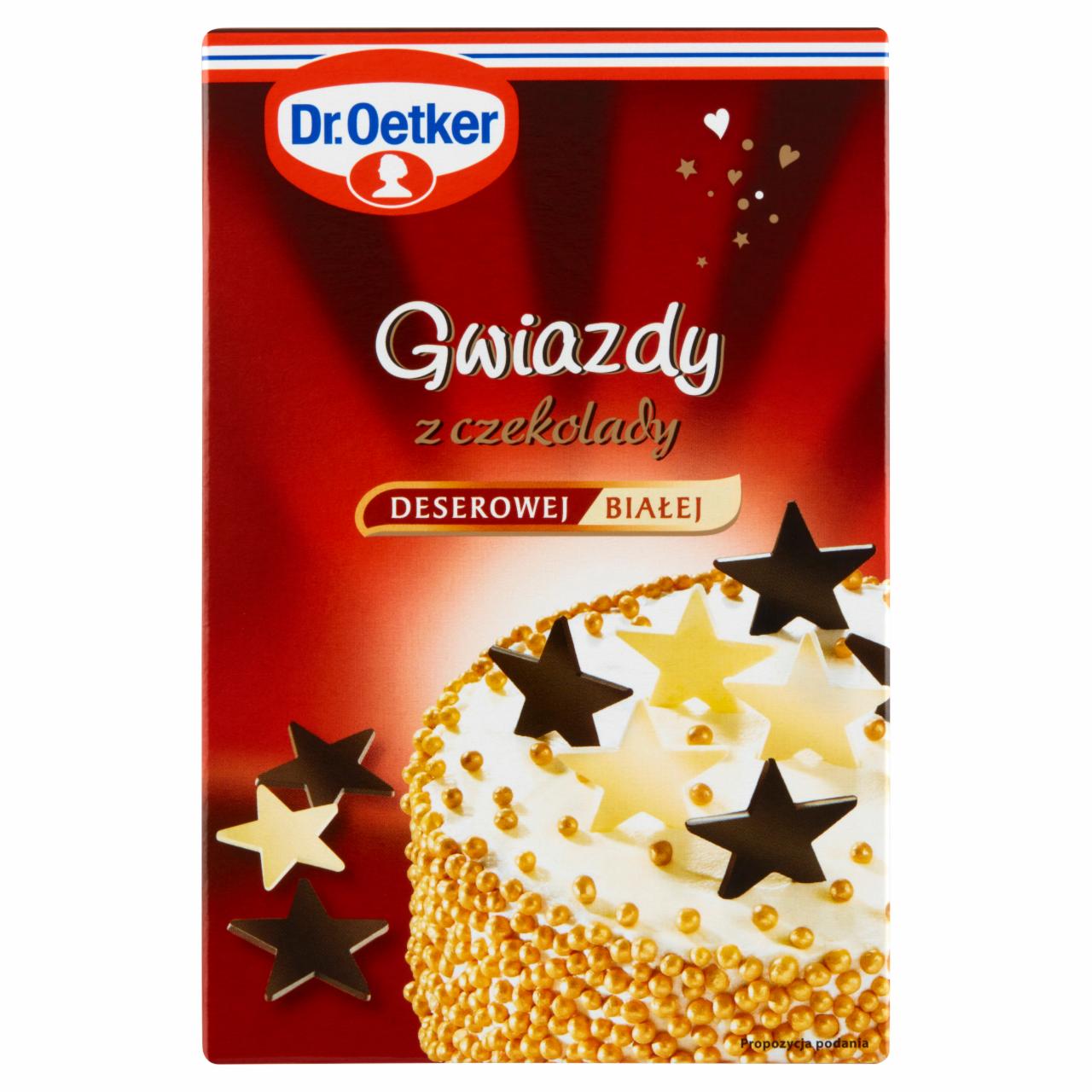 Zdjęcia - Dr. Oetker Gwiazdy z czekolady deserowej i białej 20 g (12 sztuk)