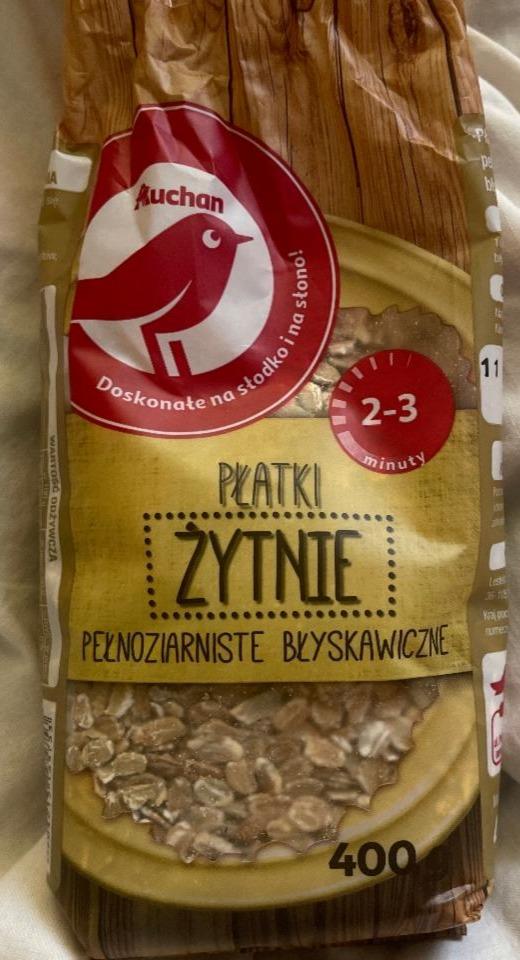 Zdjęcia - Płatki żytnie pełnoziarniste błyskawiczne Auchan