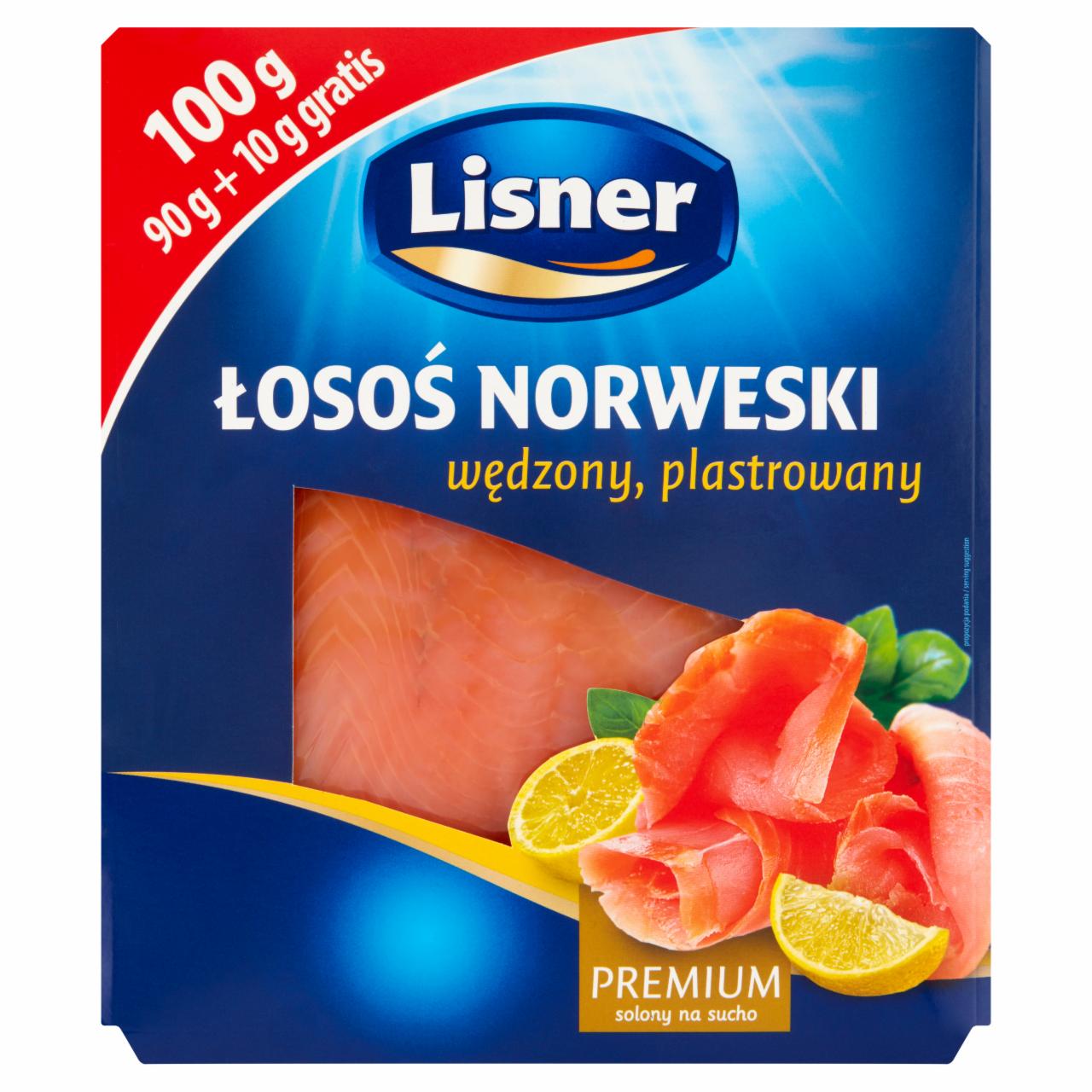 Zdjęcia - Lisner Premium Łosoś norweski wędzony plastrowany 100 g