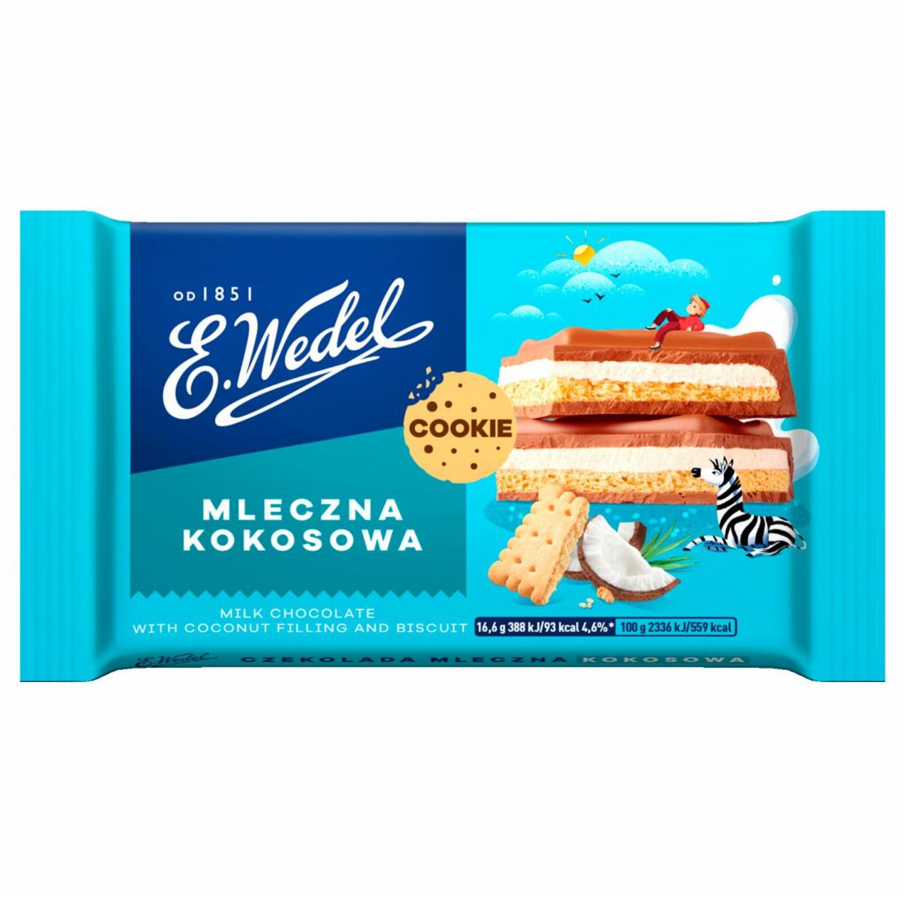 Zdjęcia - Cookie Czekolada mleczna z nadzieniem kokosowym i herbatnikiem E. Wedel