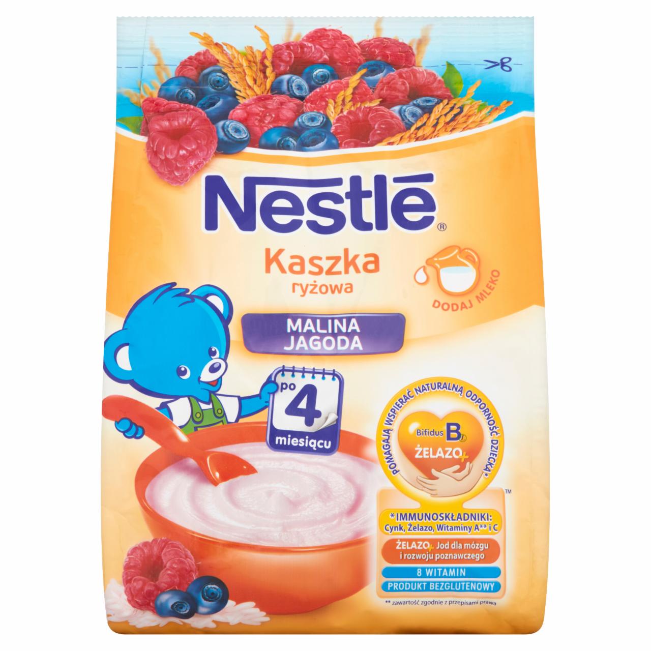 Zdjęcia - Nestlé Kaszka ryżowa malina jagoda po 4 miesiącu 180 g