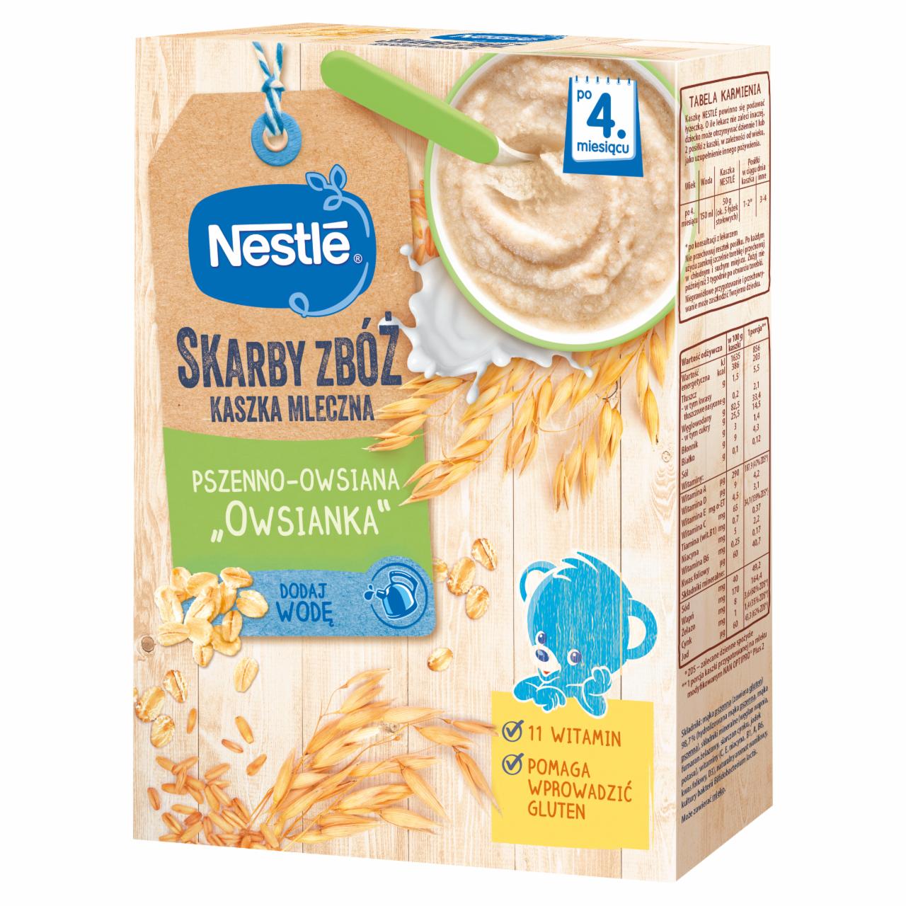 Zdjęcia - Nestlé Skarby Zbóż Kaszka mleczna pszenno-owsiana „Owsianka' dla niemowląt po 4. miesiącu 250 g