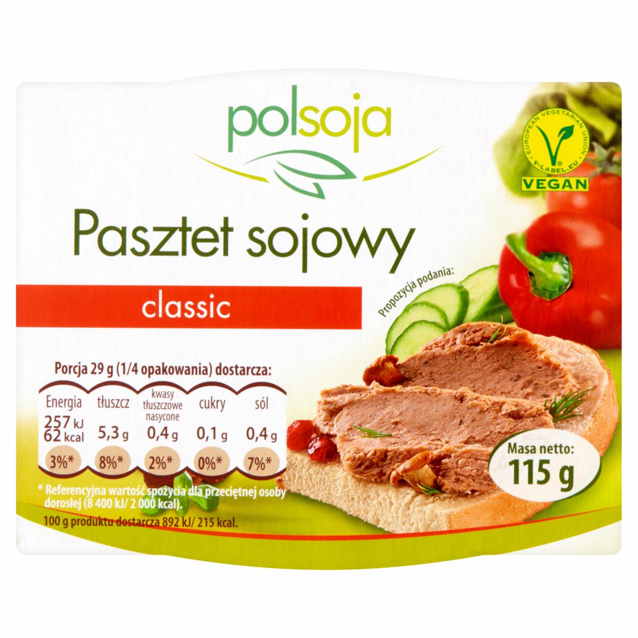 Zdjęcia - Polsoja Pasztet sojowy classic 115 g