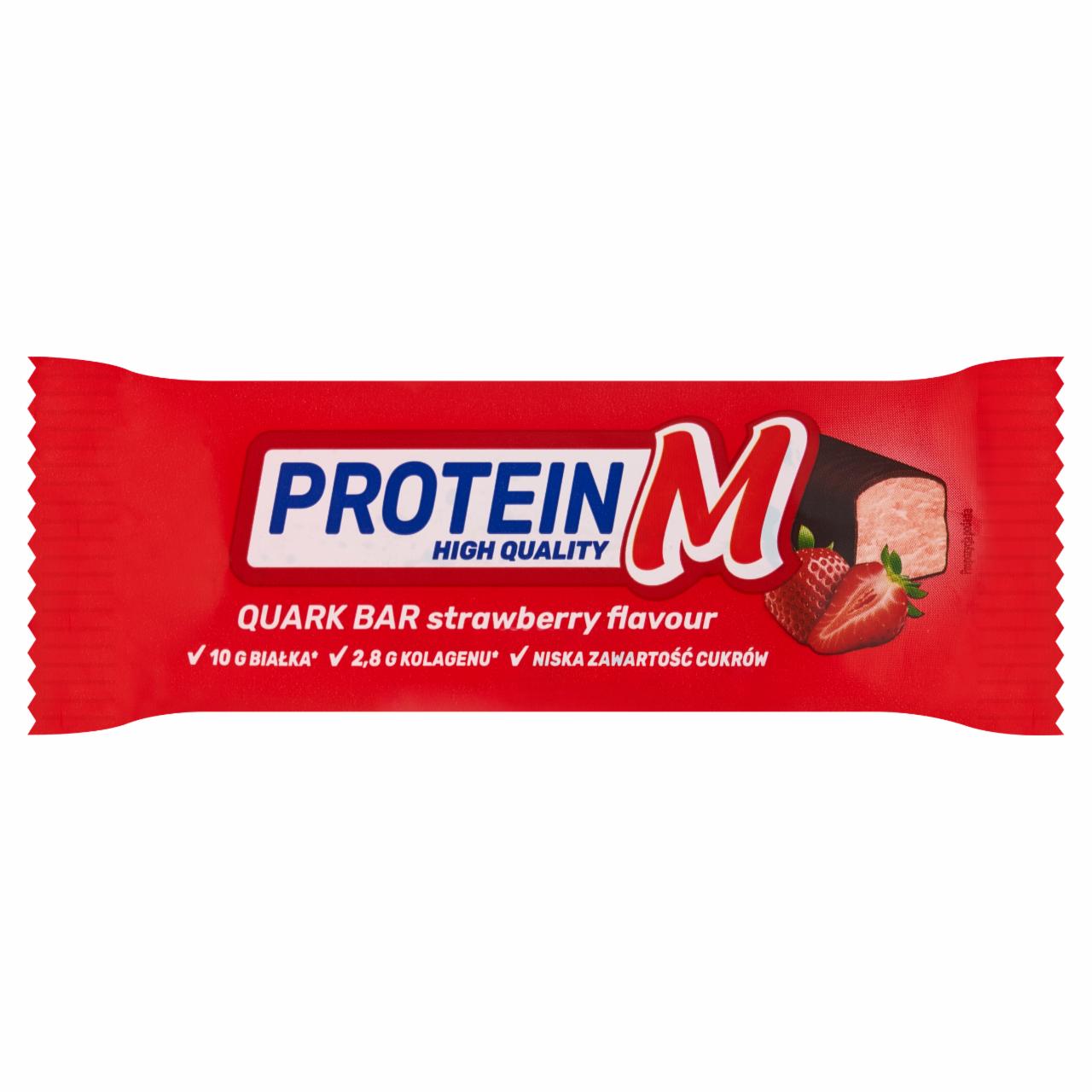 Zdjęcia - Protein M Batonik z masy twarogowej o smaku truskawkowym z kolagenem 40 g