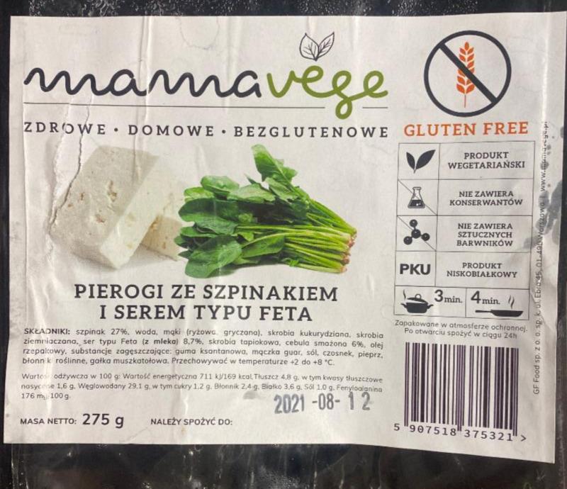 Zdjęcia - pierogi ze szpinakiem i serem feta bezglutenowe mamavege