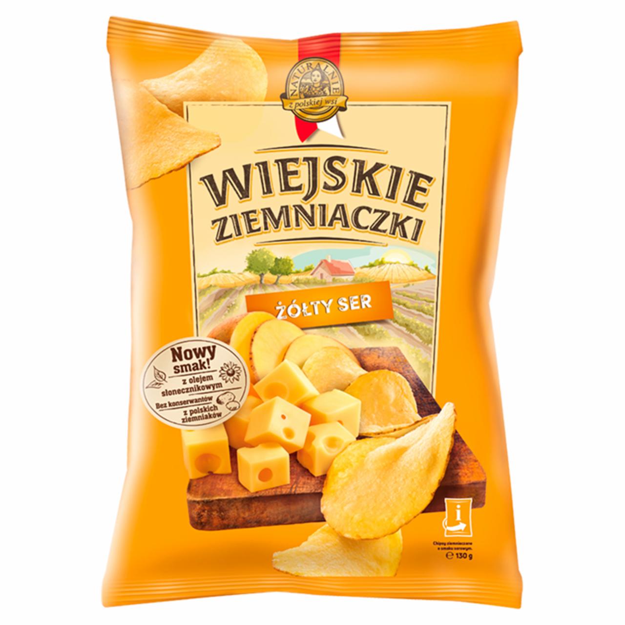 Zdjęcia - Wiejskie Ziemniaczki Chipsy ziemniaczane żółty ser 130 g