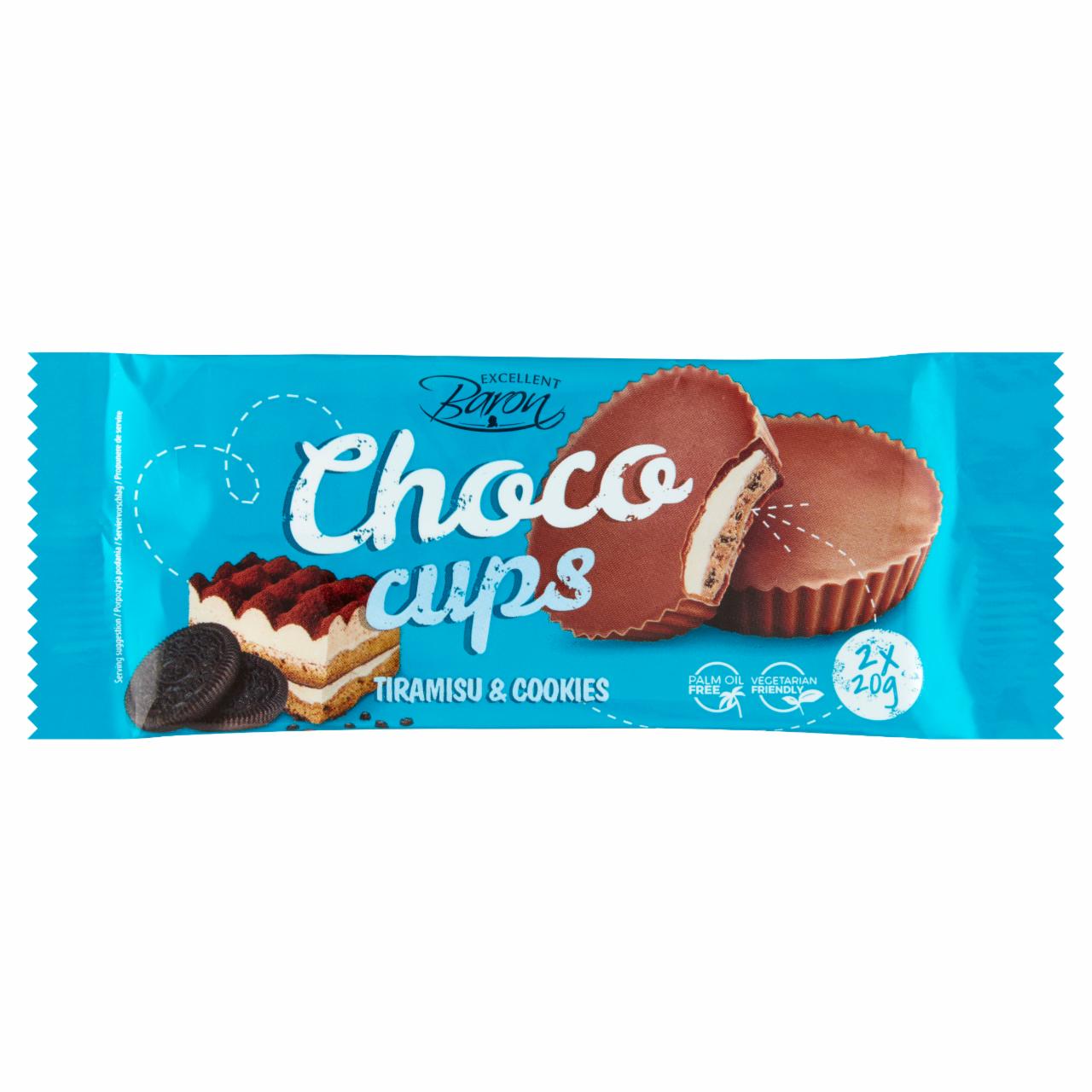 Zdjęcia - Excellent Baron Choco Cups Czekolada z nadzieniem tiramisu i ciasteczek kakaowych 40 g (2 x 20 g)