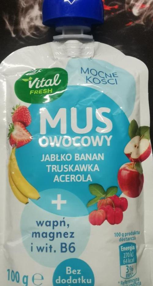 Zdjęcia - Mus owocowy jabłko banan truskawka acerola Vital fresh