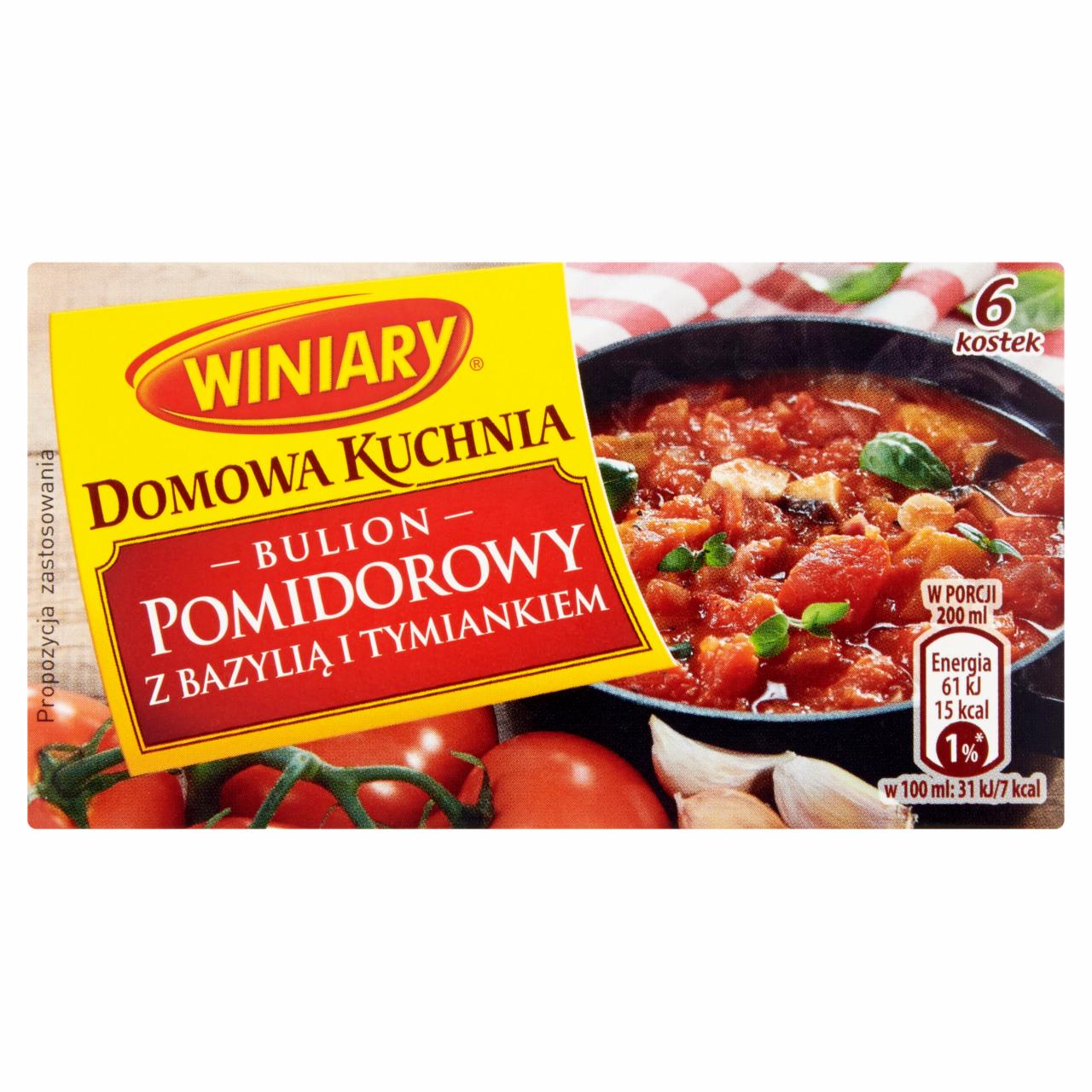 Zdjęcia - Winiary Domowa Kuchnia Bulion pomidorowy z bazylią i tymiankiem 60 g (6 kostek)