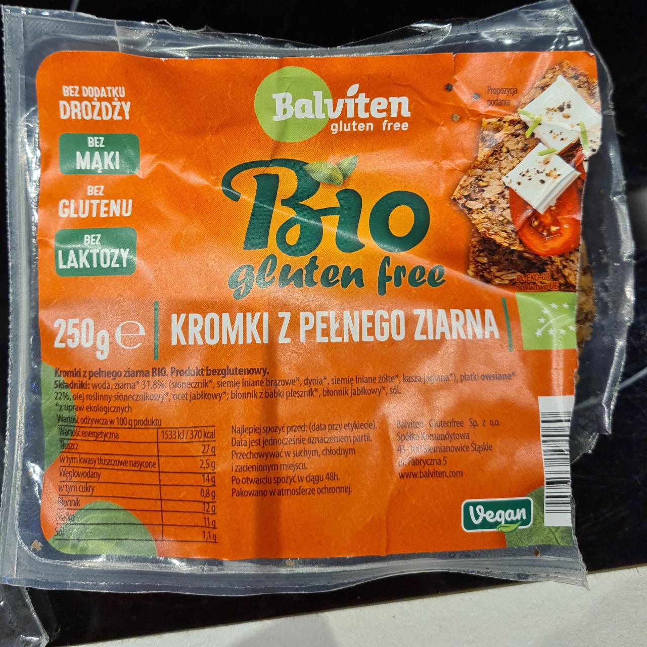 Zdjęcia - bio kromki z pełnego ziarna gluten free Balviten