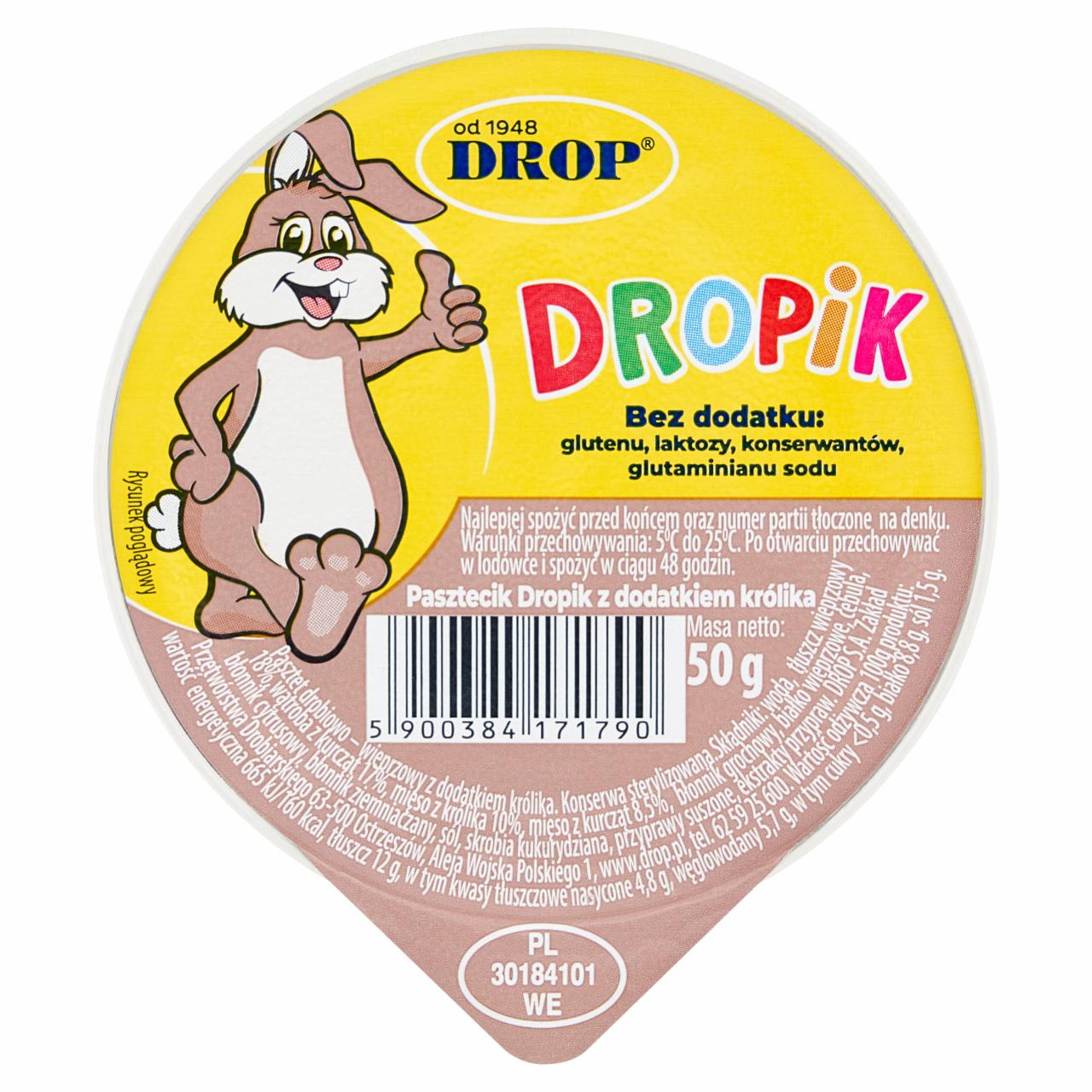 Zdjęcia - Drop Pasztecik Dropik z dodatkiem królika 50 g