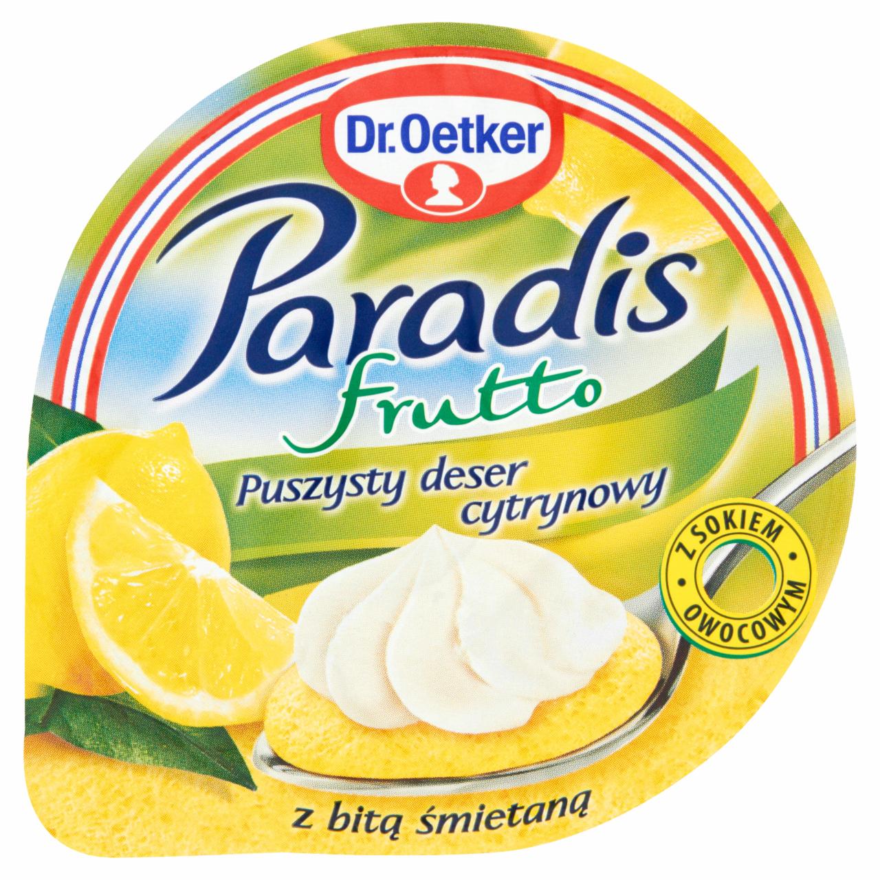 Zdjęcia - Dr. Oetker Paradis Frutto Puszysty deser cytrynowy z bitą śmietaną 110 g