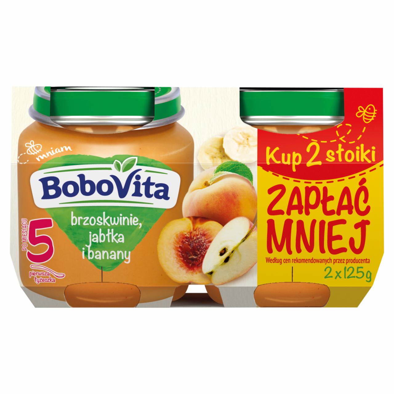 Zdjęcia - BoboVita Brzoskwinie jabłka i banany po 5 miesiącu 2 x 125 g