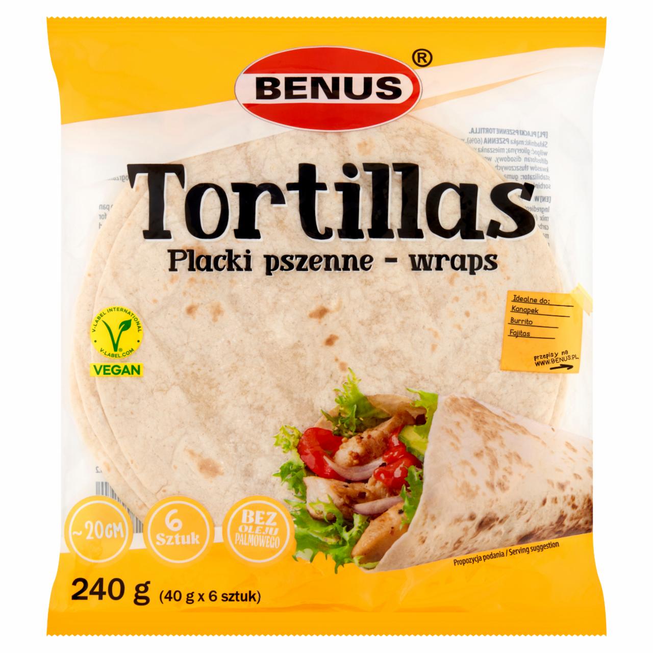 Zdjęcia - Benus Tortilla placki pszenne 240 g (6 x 40 g)