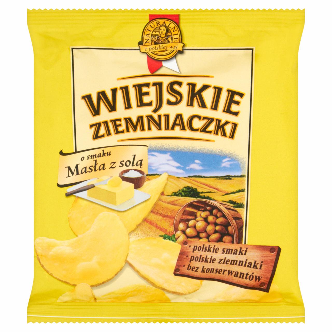 Zdjęcia - Wiejskie Ziemniaczki o smaku masła z solą Chipsy ziemniaczane 25 g