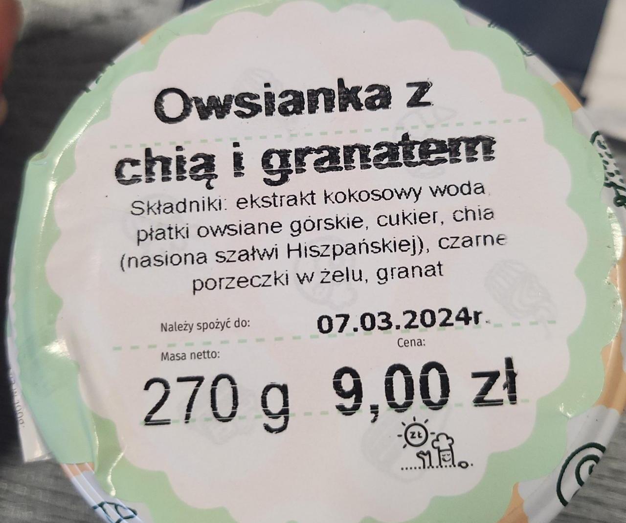 Zdjęcia - Owsianka z chia i granatem Ślimak