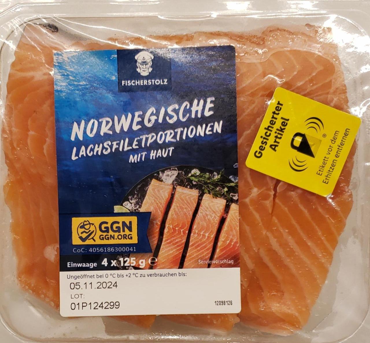 Zdjęcia - Norwegische Lachsfiletportionen mit haut Fischerstolz