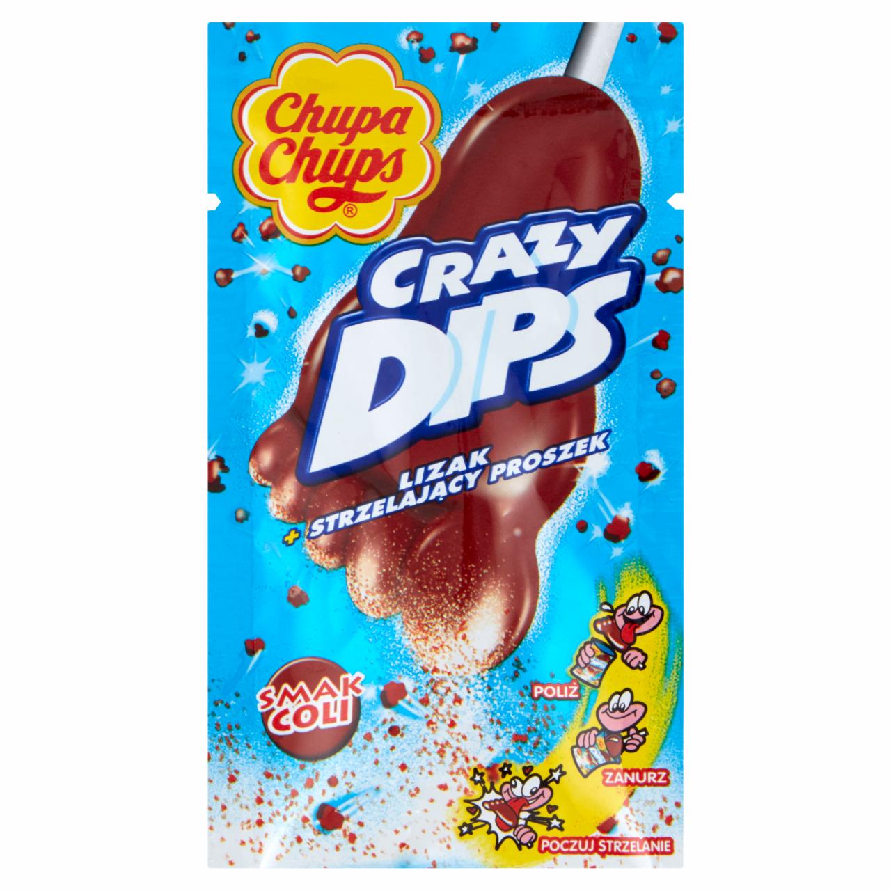 Zdjęcia - Chupa Chups Crazy Dips Lizak ze strzelającym proszkiem smak coli 14 g