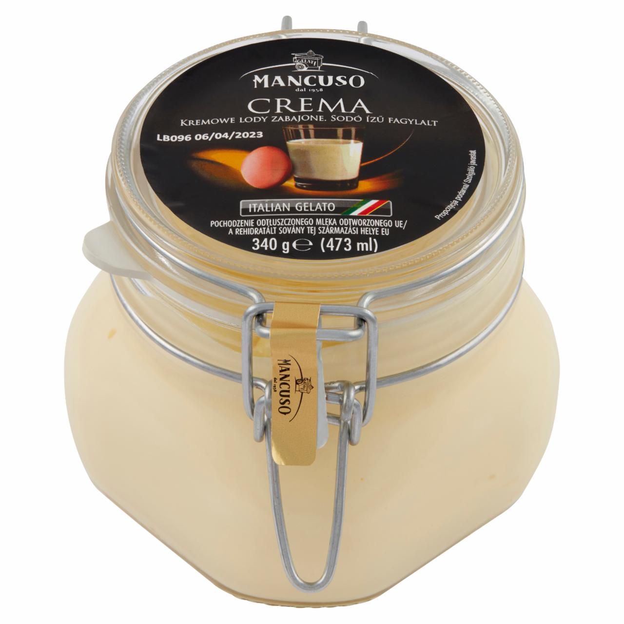 Zdjęcia - Mancuso Gelati Crema Kremowe lody zabajone 473 ml