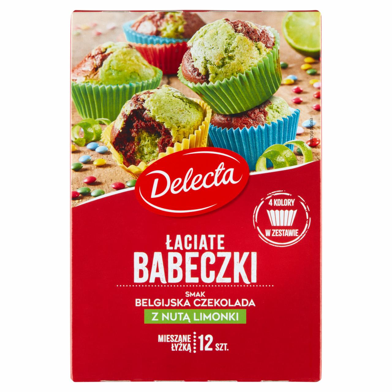 Zdjęcia - Delecta Łaciate babeczki smak belgijska czekolada z nutą limonki mieszanka do wypieku ciasta 300 g