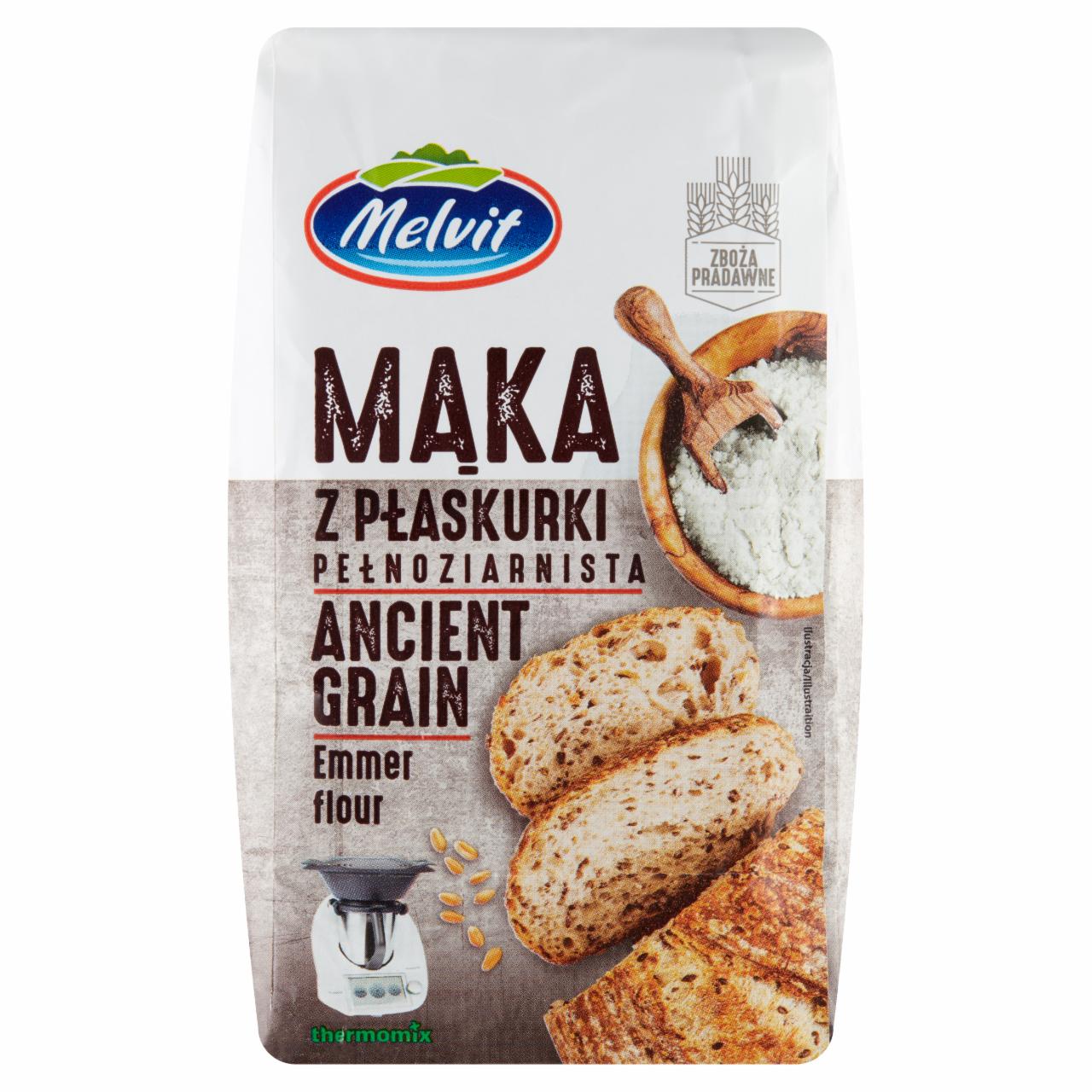 Zdjęcia - Melvit Mąka z płaskurki pełnoziarnista 1 kg