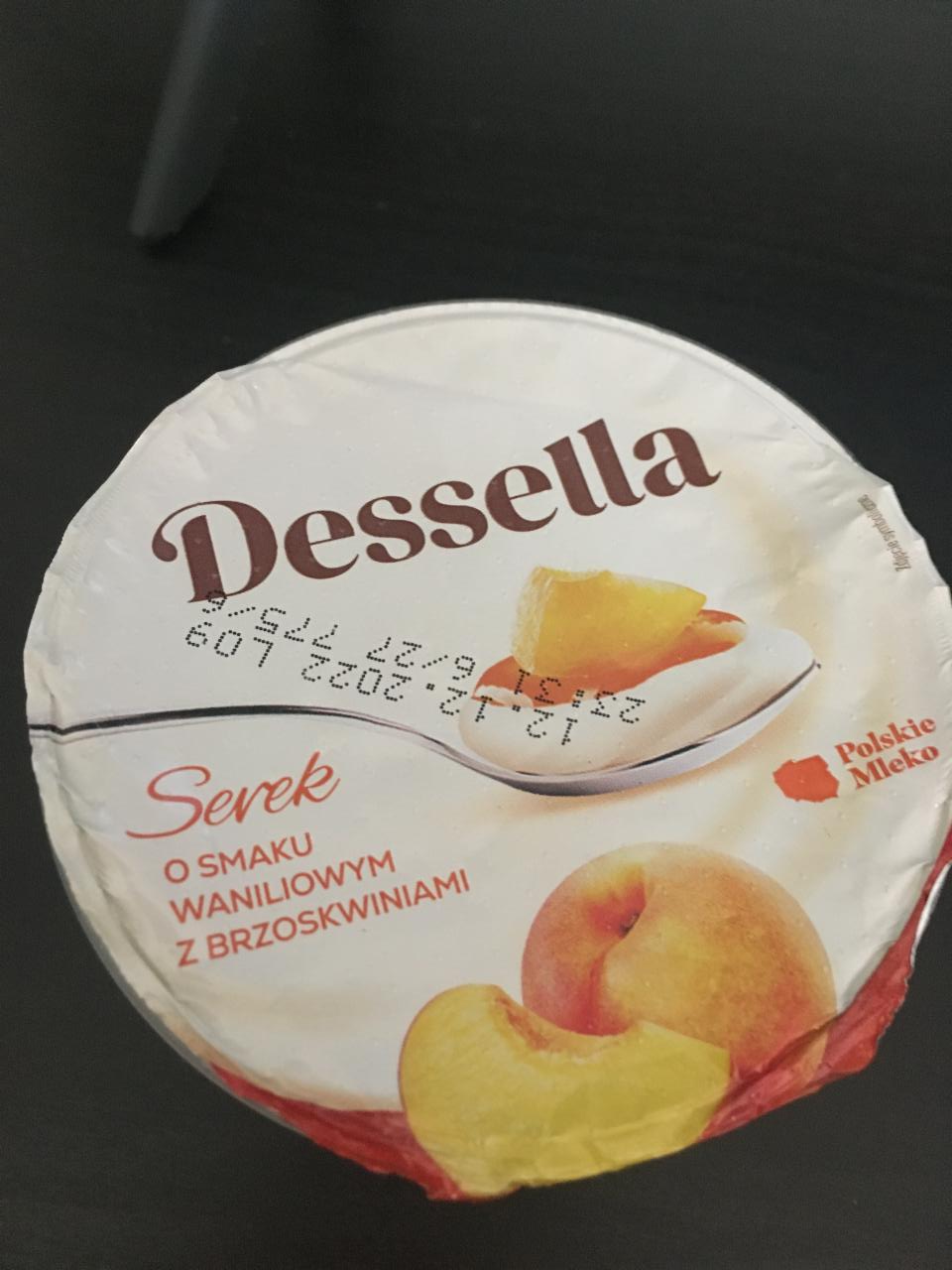 Zdjęcia - Serek o smaku waniliowym z brzoskwiniami dessella