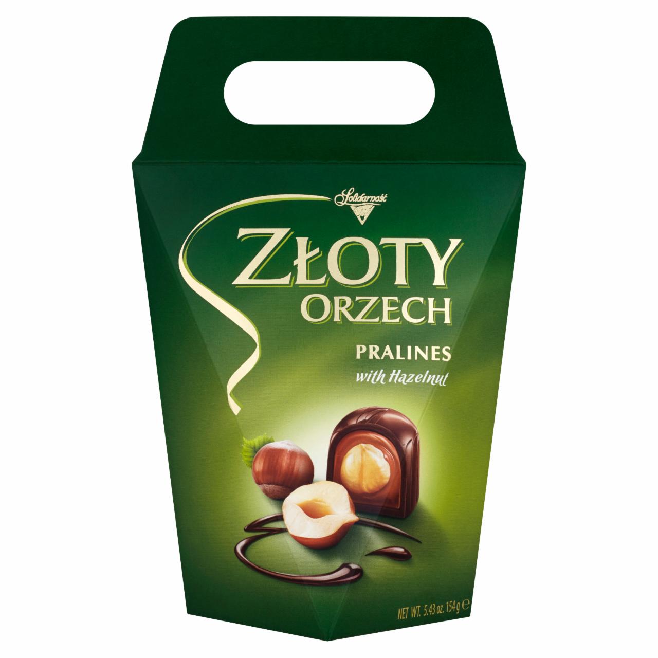 Zdjęcia - Solidarność Złoty Orzech Czekoladki z orzechem laskowym w kremie orzechowym 154 g