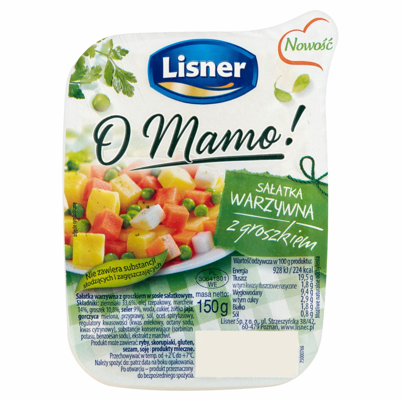 Zdjęcia - Lisner O Mamo! Sałatka warzywna z groszkiem 150 g