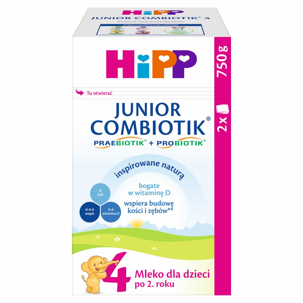 Zdjęcia - HiPP 4 Junior Combiotik Mleko dla dzieci po 2. roku 750 g (2 x 375 g)