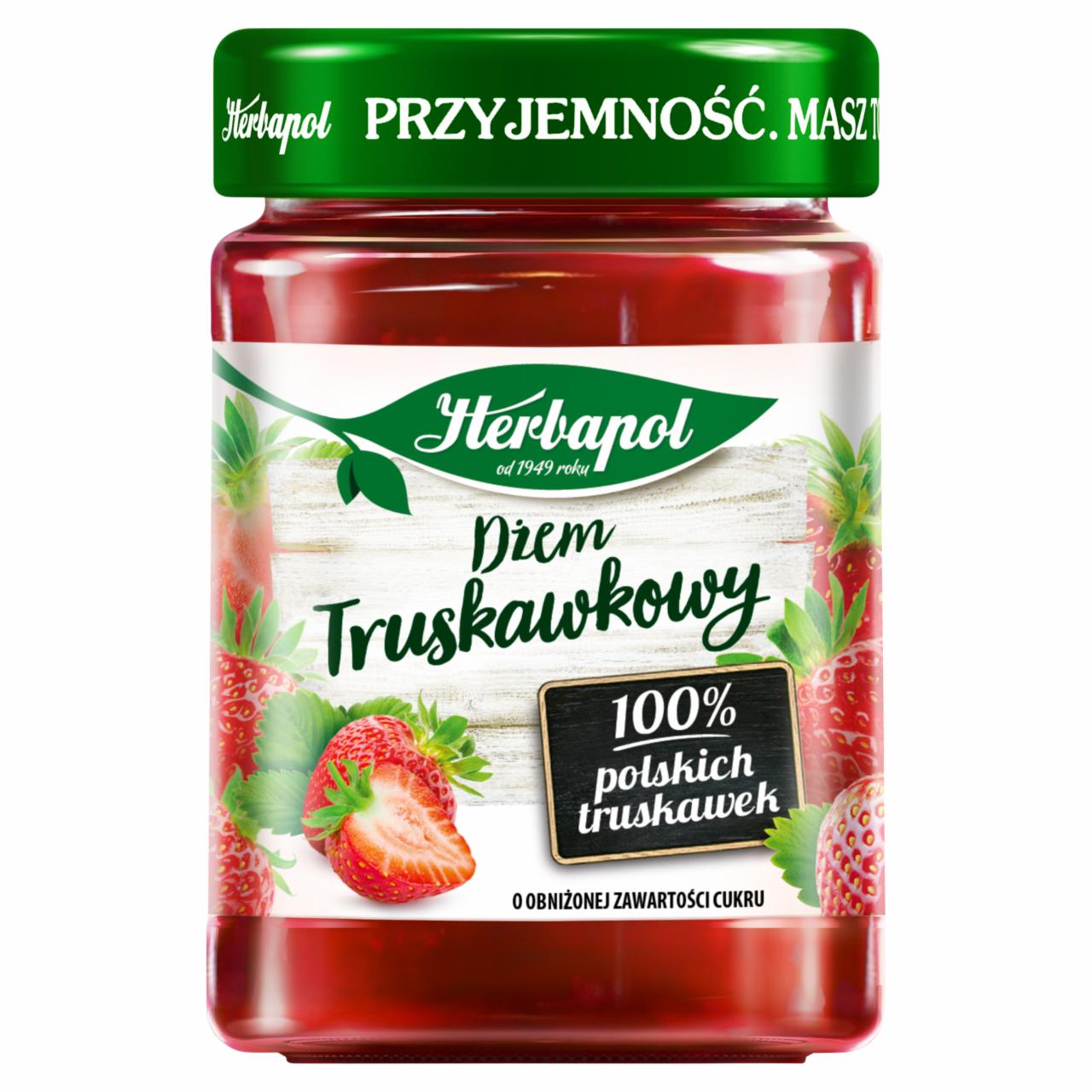 Zdjęcia - Herbapol Dżem truskawkowy o obniżonej zawartości cukru 280 g