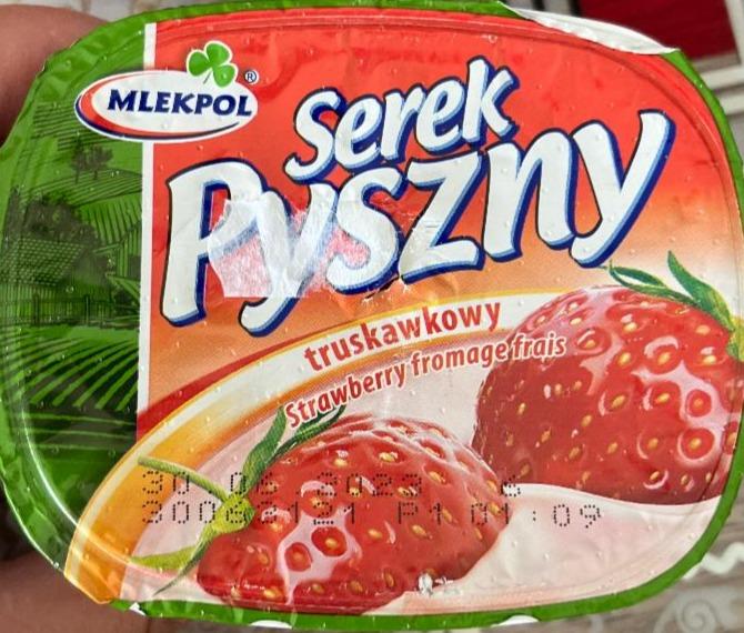 Zdjęcia - Pyszny Serek truskawkowy 140 g Mlekpol