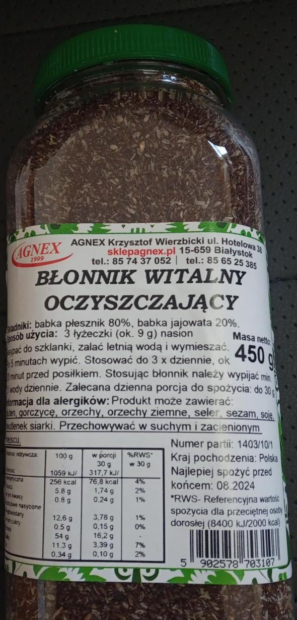 Zdjęcia - Błonnik witalny oczyszczający Agnex