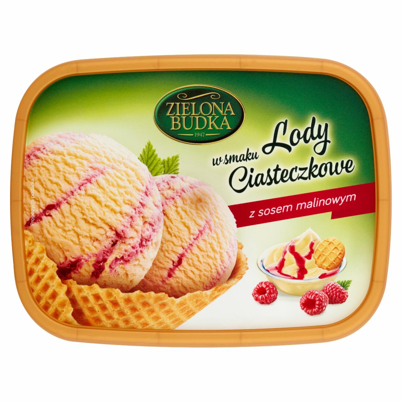 Zdjęcia - Zielona Budka Lody w smaku ciasteczkowe z sosem malinowym 1000 ml