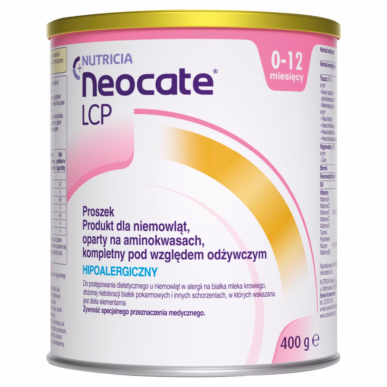 Zdjęcia - Nutricia Neocate LCP Żywność specjalnego przeznaczenia medycznego 400 g