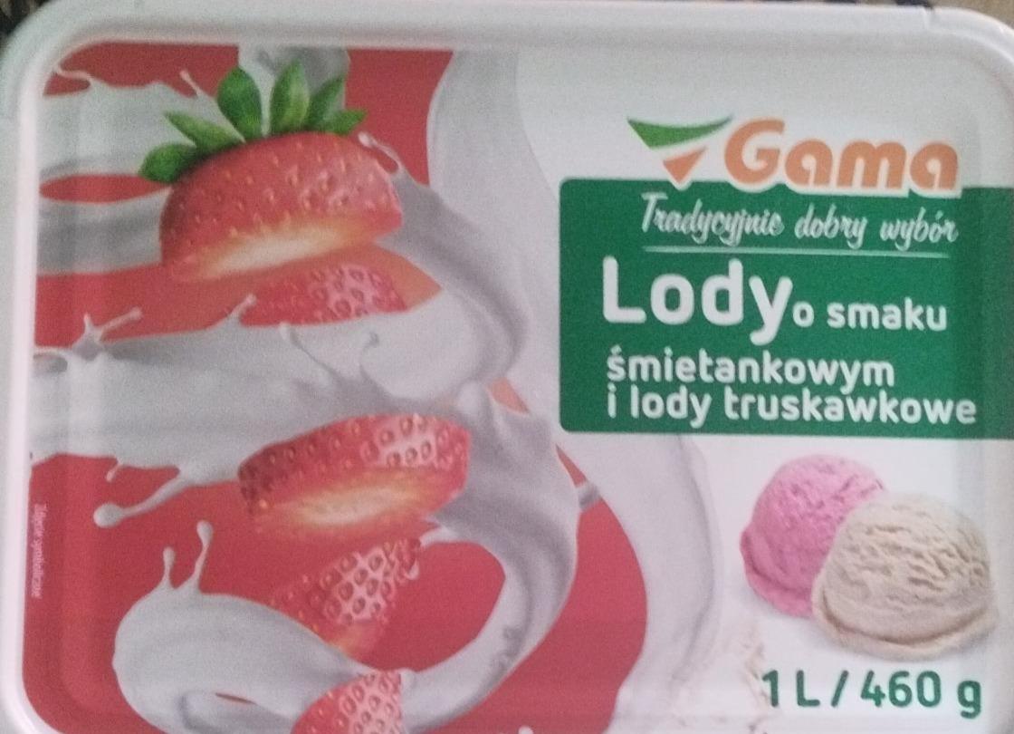 Zdjęcia - Lody o smaku śmietankowym i lody truskawkowe Gama