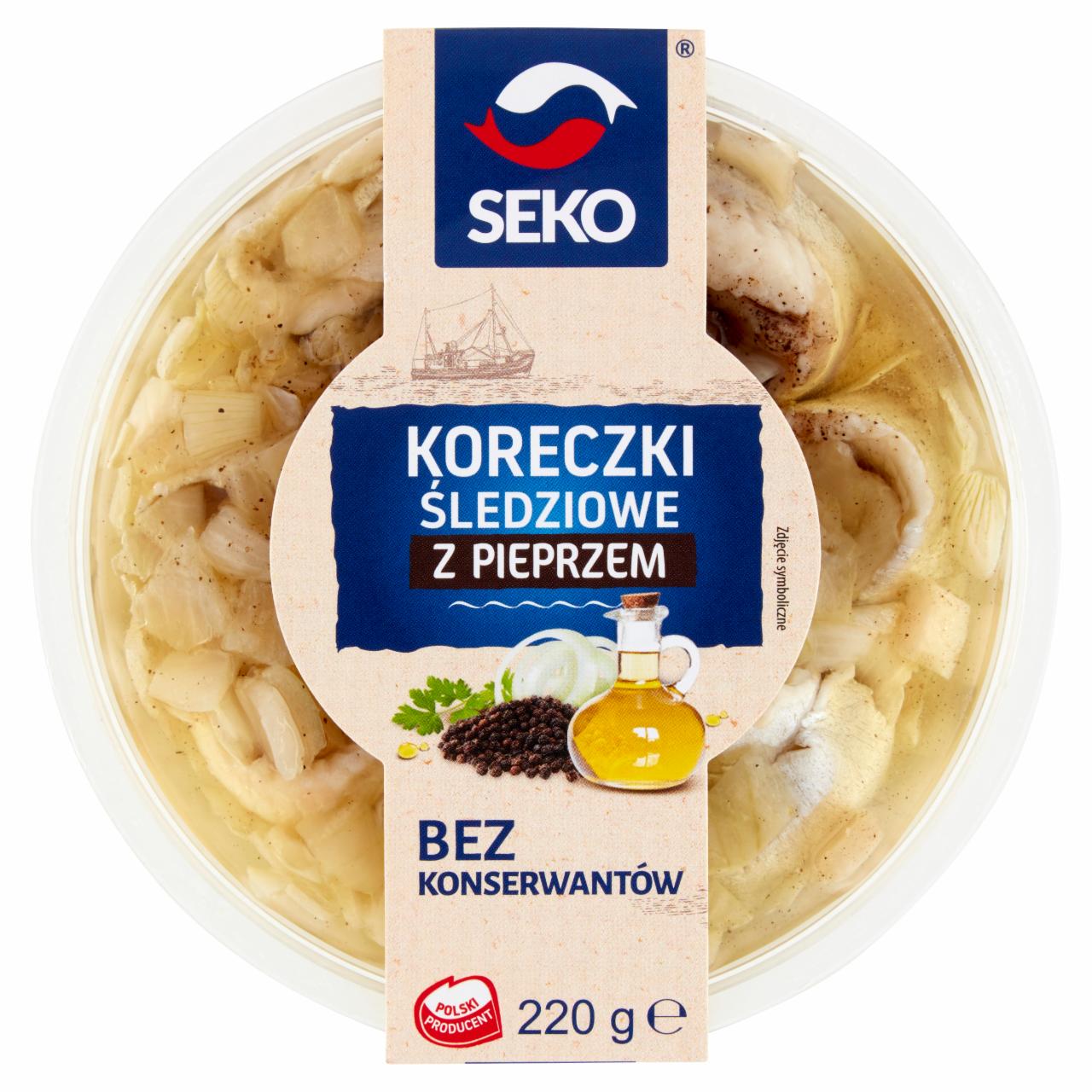 Zdjęcia - Seko Koreczki śledziowe z pieprzem 220 g