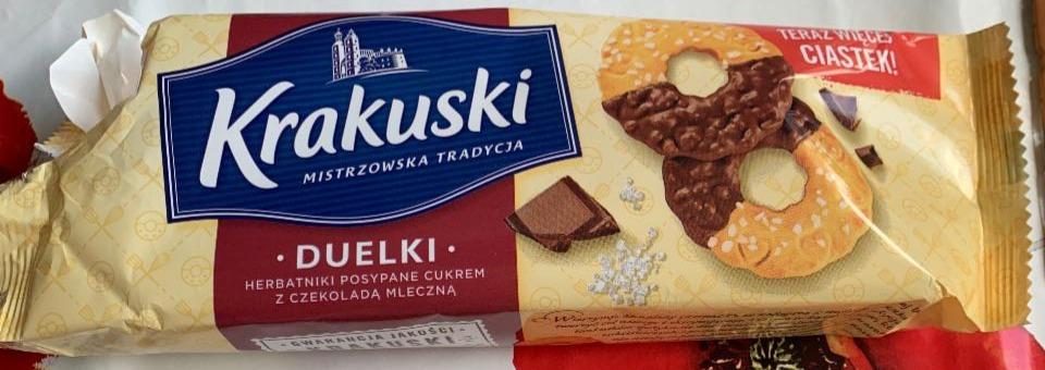 Zdjęcia - Krakuski Duelki Herbatniki posypane cukrem z czekoladą mleczną 181 g