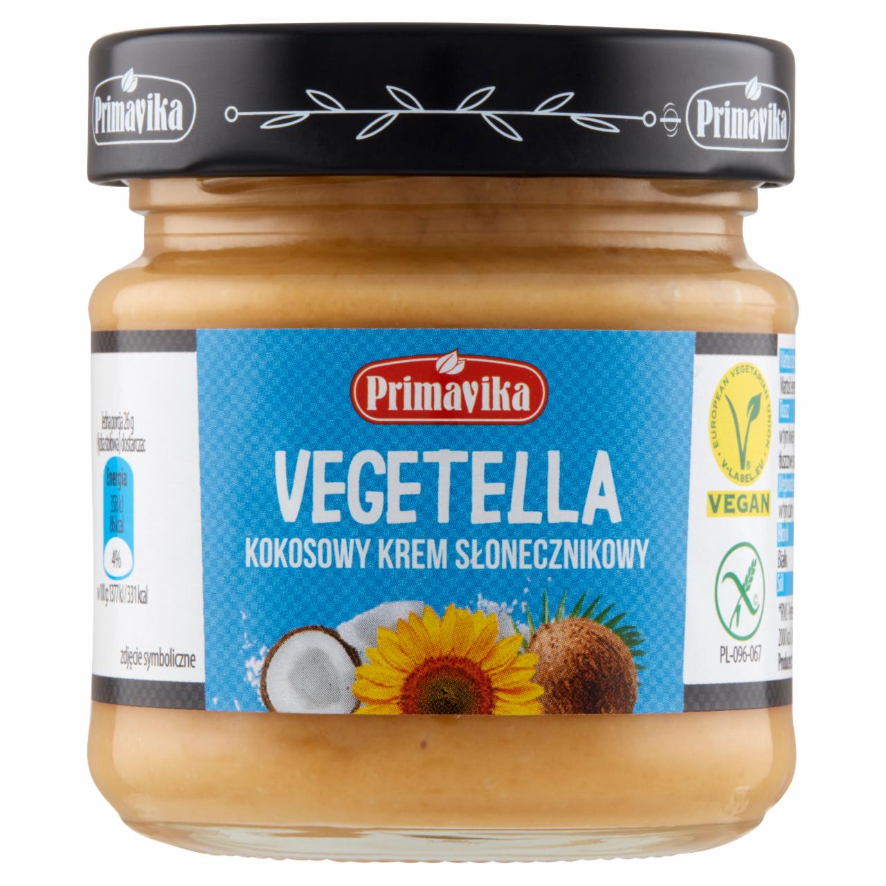 Zdjęcia - Primavika Vegetella Kokosowy krem słonecznikowy 160 g