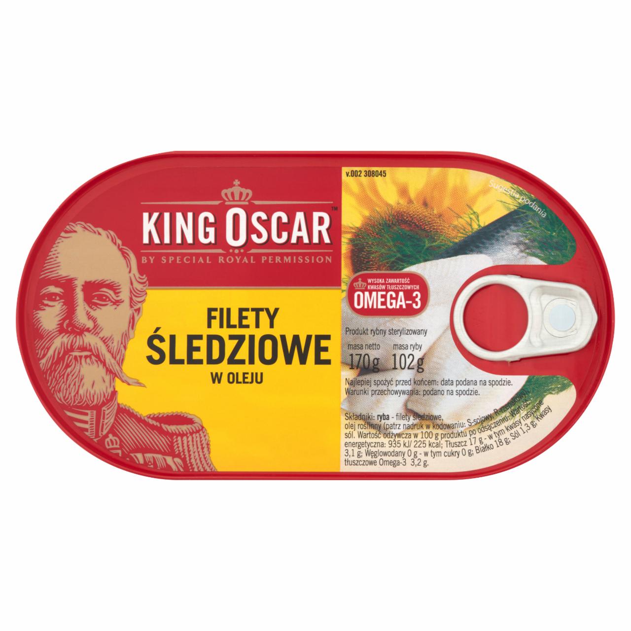 Zdjęcia - King Oscar Filety śledziowe w oleju 170 g