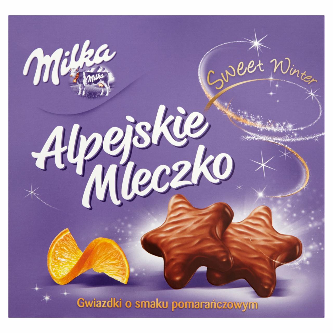 Zdjęcia - Milka Alpejskie Mleczko Gwiazdki o smaku pomarańczowym Sweet Winter 225 g