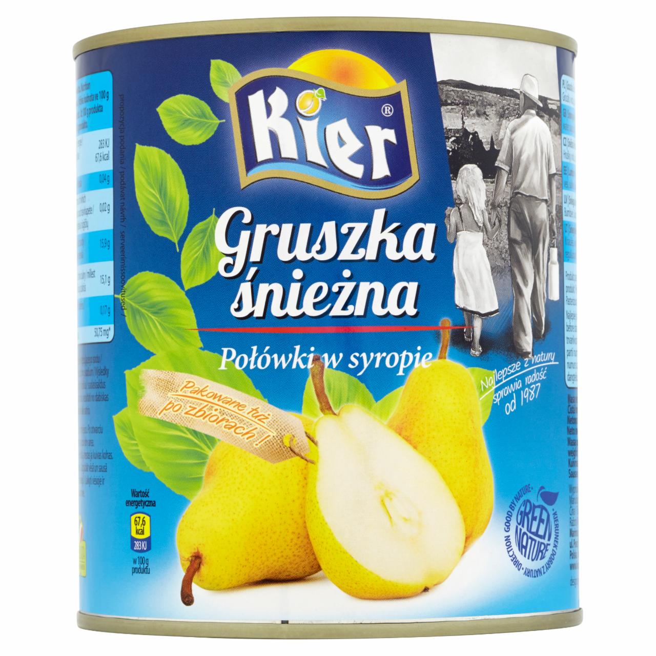 Zdjęcia - Kier Gruszka śnieżna połówki w syropie 820 g