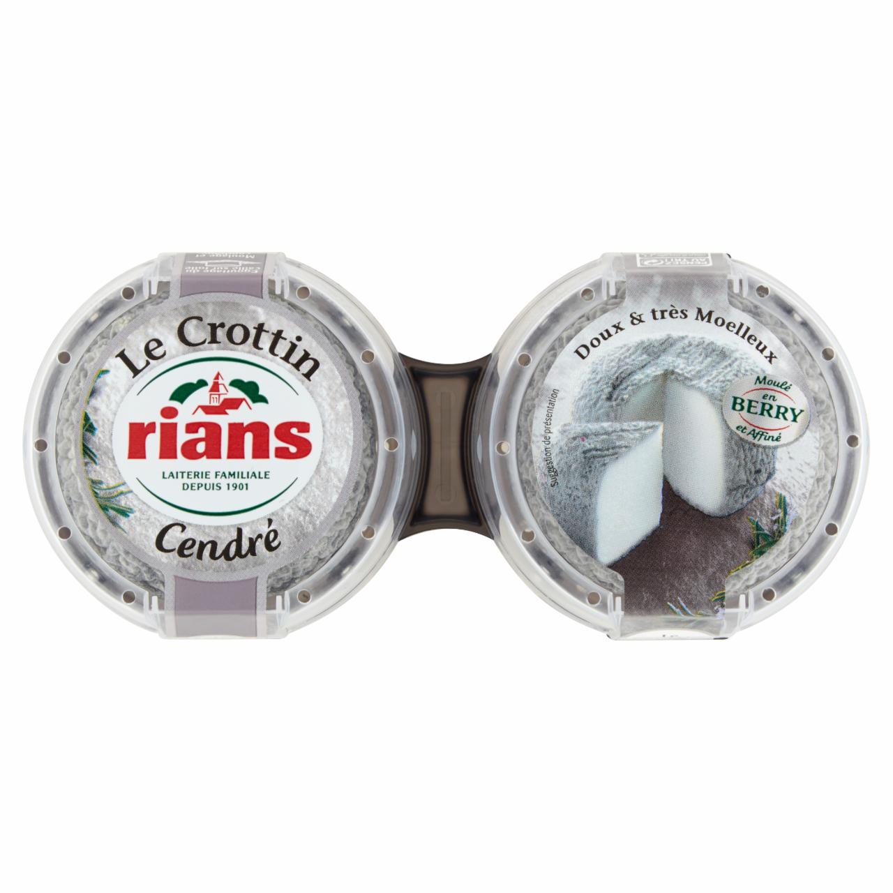 Zdjęcia - Rians Le Crottin Francuski ser kozi z popiołem 120 g (2 x 60 g)