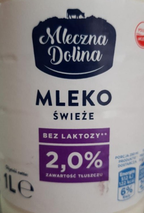 Zdjęcia - Mleko świeże bez laktozy 2% Mleczna Dolina