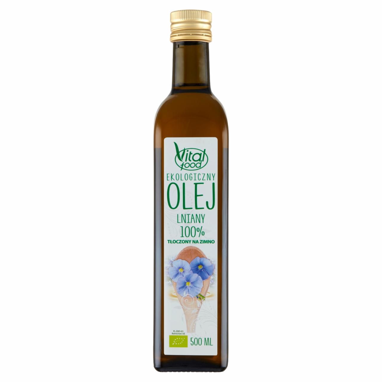 Zdjęcia - Vital Food Ekologiczny olej lniany 100% tłoczony na zimno 500 ml