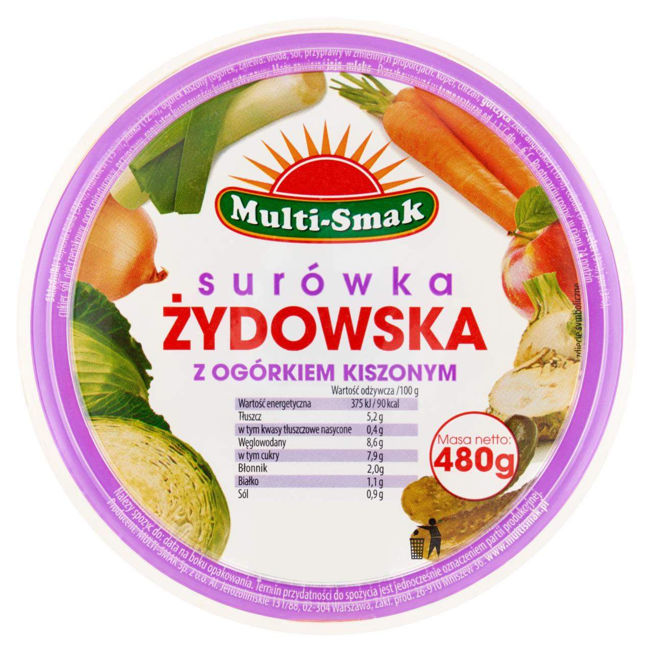 Zdjęcia - Surówka żydowska z ogórkiem kiszonym 480 g