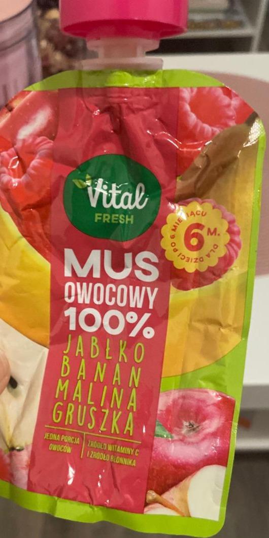 Zdjęcia - mus owocowy 100% jabłko banan malina gruszka Vital Fresh